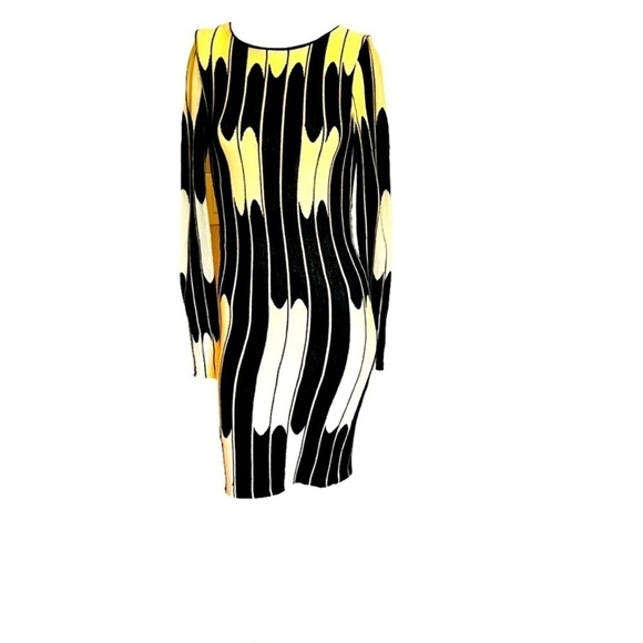 Alice + Olivia Yellow and Black Mini Dress - Picture 1 of 8